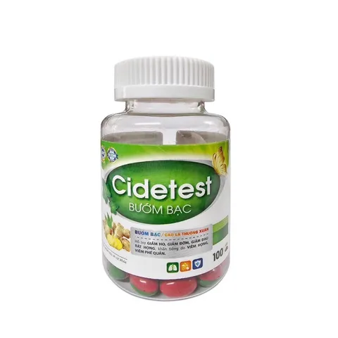 Viên uống giảm ho Cidetest BƯỚM BẠC (Hộp 100 viên) Giúp giảm ho, đau rát họng, khan tiếng, giảm đờm.