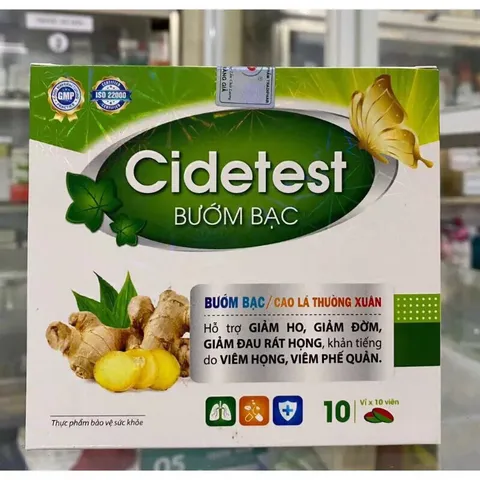 Viên uống giảm ho Cidetest BƯỚM BẠC (Hộp 100 viên) Giúp giảm ho, đau rát họng, khan tiếng, giảm đờm.