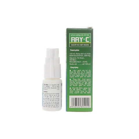 Chai xịt vệ sinh Ráy Tai RAY-C (Chai 10ml) giúp làm mềm ráy tai, giúp khỏe tai hết ngứa tai.
