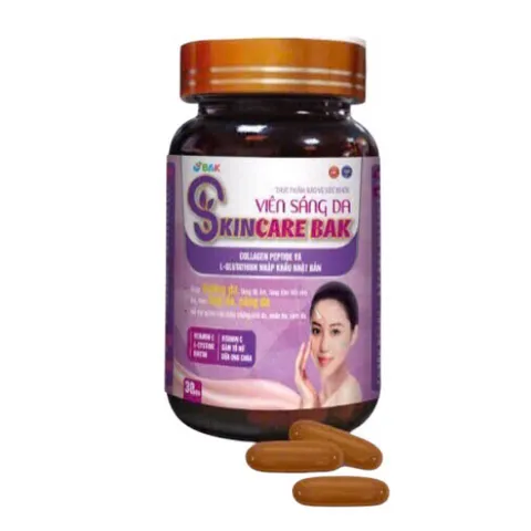 VIÊN SÁNG DA SKINCARE BAK (Chai 30 viên) Giúp dưỡng da, tăng độ ẩm, tăng đàn hồi cho da, làm đẹp da, giúp da sáng hồng.