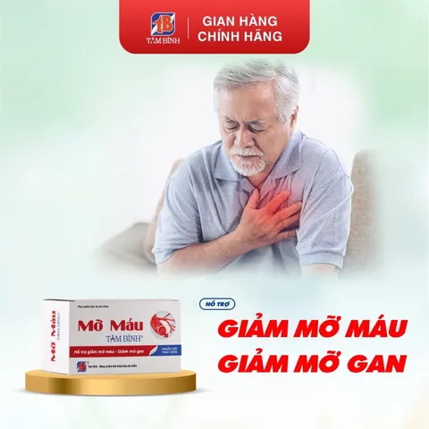 Viên uống Mỡ Máu Tâm Bình (Hộp 60 viên) Hỗ trợ giảm mỡ máu, giảm cholesterol, hỗ trợ giảm nguy cơ gan nhiễm mỡ.
