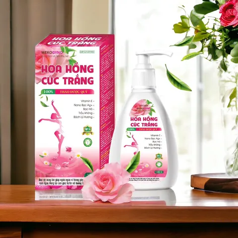 Dung dịch vệ sinh phụ nữ MEKOGYNO HOA HỒNG CÚC TRẮNG (Chai 120ml) Giúp làm sạch nhẹ nhàng, khử mùi hôi, dưỡng trắng hồng