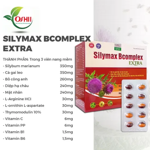 Viên uống Silymax Bcomplex Extra BAK (Hộp 100 viên) Hỗ trợ giải độc và bảo vệ gan, Tăng cường chức năng gan
