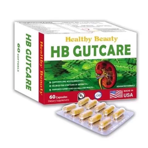 Viên uống HB GUTCARE (Hộp 30 viên) Hỗ trợ tăng đào thải acid uric, giảm đau khớp do lắng đọng acid uric.