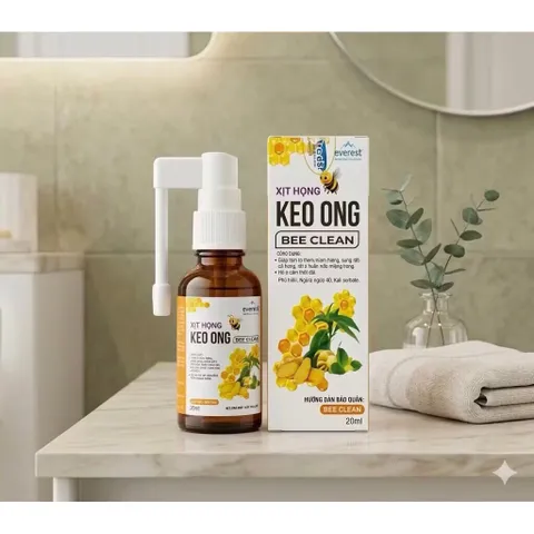 Xịt Họng Keo Ong Bee Clean (Chai 20ml) Giúp giảm đau họng, sưng họng, ngứa rát cổ họng, khản tiếng