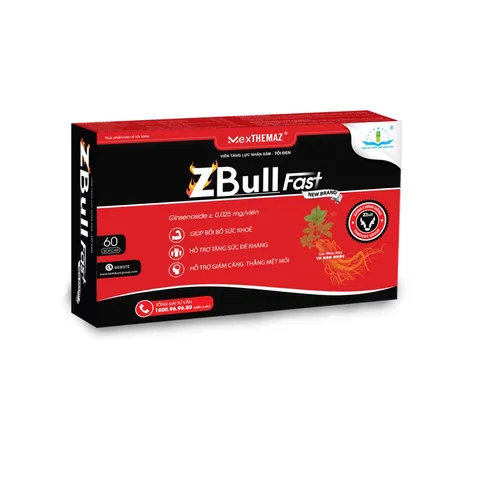 Viên uống ZBull Fast (Hộp 60 viên) Giúp bồi bổ sức khỏe, giảm căng thẳng, mệt mỏi, giúp ăn ngon miệng.