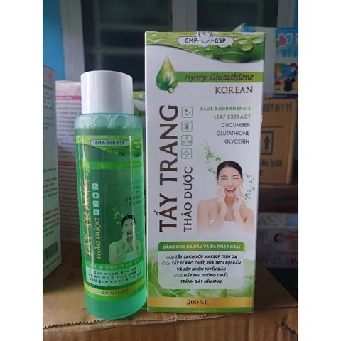 NƯỚC TẨY TRANG THẢO DƯỢC Hyory Glutathione KOREAN (Chai 200ml) Dưỡng ẩm da, giúp da mềm mại, mịn màng, da sáng tự nhiên.