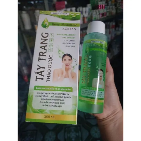 NƯỚC TẨY TRANG THẢO DƯỢC Hyory Glutathione KOREAN (Chai 200ml) Dưỡng ẩm da, giúp da mềm mại, mịn màng, da sáng tự nhiên.