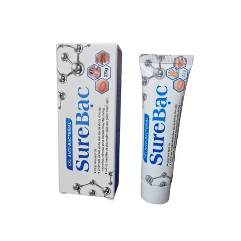 Gel bôi da SureBạc (Tuýp 25g) Gel SureBac giúp làm sạch da, làm dịu da khi bị: rôm sảy, mụn nhọt, viêm da, zona, herpes.