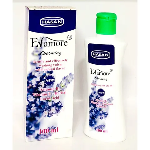 Dung dịch vệ sinh phụ nữ Evamore Tím (Chai 100ml) Giúp làm sạch vùng kín hàng ngày, mang lại hương thơm nhẹ nhàng.