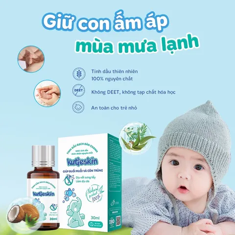 Tinh dầu Bạch đàn chanh tự nhiên Kutieskin (Chai 30ml) Giúp đuổi muỗi, côn trùng và làm nhanh dịu, lành vết muỗi đốt.