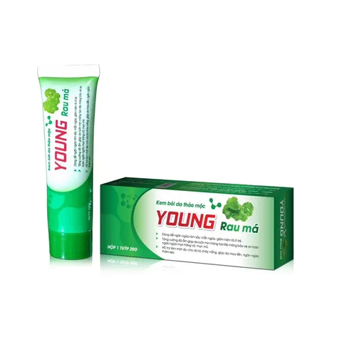 Kem bôi da thảo mộc YOUNG RAU MÁ (Tuýp 20g) Dùng để ngăn ngừa rôm sảy, mẫn ngứa, giảm hăm tã ở trẻ, giúp làm mát dịu da.