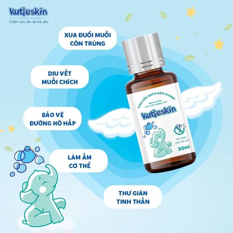 Tinh dầu Bạch đàn chanh tự nhiên Kutieskin (Chai 30ml) Giúp đuổi muỗi, côn trùng và làm nhanh dịu, lành vết muỗi đốt.