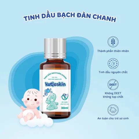 Tinh dầu Bạch đàn chanh tự nhiên Kutieskin (Chai 30ml) Giúp đuổi muỗi, côn trùng và làm nhanh dịu, lành vết muỗi đốt.