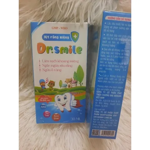Xịt Răng Miệng Dr.Smile (Chai 30ml) Làm sạch khoang miệng, ngăn ngừa sâu răng, ngừa ố vàng.