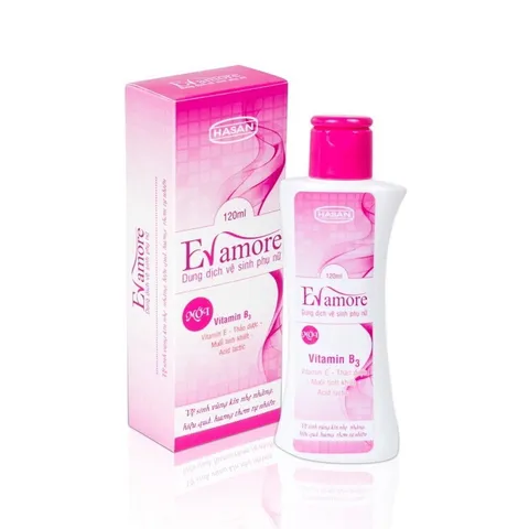 Dung dịch vệ sinh phụ nữ Evamore (Chai 120ml) Giúp làm sạch vùng kín hàng ngày, mang lại hương thơm nhẹ nhàng.