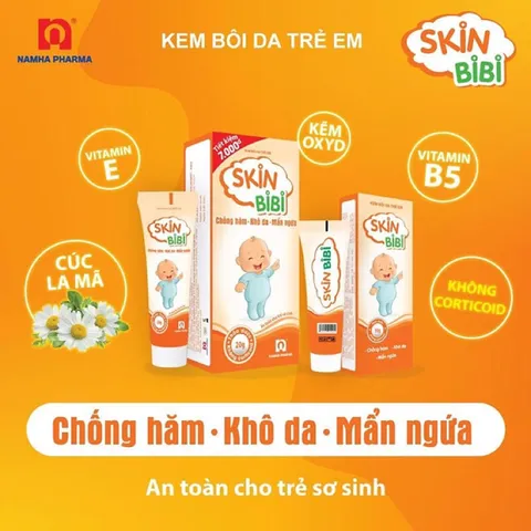 KEM CHỐNG HĂM TÃ SKIN BIBI (Tuýp 10g) Làm dịu da do côn trùng cắn, mẫn ngứa, chàm, hăm da, ban đỏ, giúp giữ ẩm cho da.