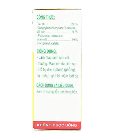 DẦU MÙ U QUANG MINH (Cha 15ml) Dầu Mù U làm mau lành các vết thương, Mau liền da, liền sẹo, bỏng.