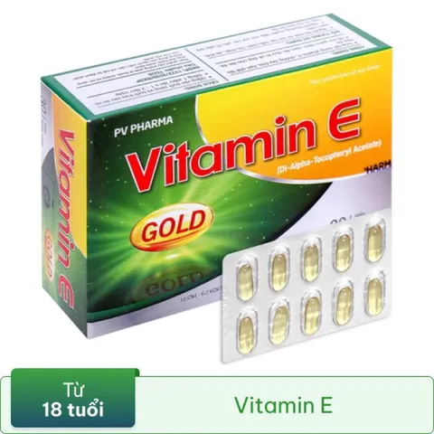 Viên uống bổ sung Vitamin E Gold PV Pharma (Hộp 30 viên) Giúp bổ sung vitamin E, chống oxy hóa, hạn chế lão hóa da.