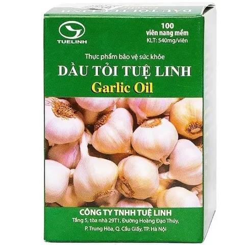 DẦU TỎI TUỆ LINH Garlic Oil (Hộp 100 viên) Hỗ trợ kiểm soát mỡ máu, mỡ gan, bảo vệ tim mạch, giúp giảm ho cảm lạnh.