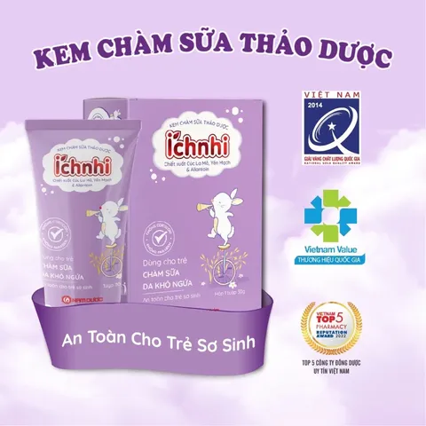 KEM CHÀM SỮA THẢO DƯỢC ÍCH NHI (Tuýp 30g) Giúp làm mềm da và làm dịu vùng da bị chàm sữa, mẩn ngứa, khô da, khó chịu.