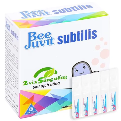 Men vi sinh ống BeeJuvit Subtilis (Hộp 10 ống) Hỗ trợ giảm rối loạn tiêu hóa như tiêu chảy, táo bón, đầy hơi.