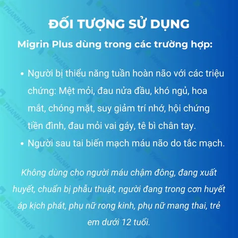 Viên uống bổ não Migrin Plus (Hộp 20 viên) Giúp Tăng Cường Tuần Hoàn Não, Giảm Đau Nửa Đầu, Thiếu Máu Não.
