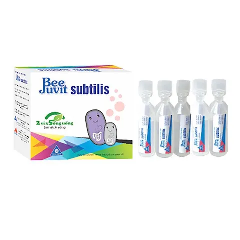Men vi sinh ống BeeJuvit Subtilis (Hộp 10 ống) Hỗ trợ giảm rối loạn tiêu hóa như tiêu chảy, táo bón, đầy hơi.
