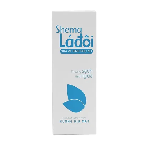 Dung dịch vệ sinh phụ nữ Shema Lá Đôi (Chai 200ml) Giúp giảm ngứa và khử mùi, mang lại cảm giác thoáng sạch, thơm mát.