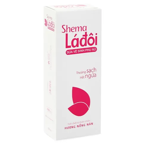 Dung dịch vệ sinh phụ nữ Shema Lá Đôi (Chai 200ml) Giúp giảm ngứa và khử mùi, mang lại cảm giác thoáng sạch, thơm mát.