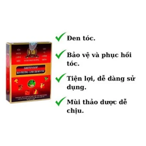 Dầu Gội SHITINSOF HÁN PHƯƠNG - LINH CHI ĐEN TÓC (Hộp 3 gói x 15ml) Bảo vệ nuôi dưỡng tóc đen bóng chắc khỏe tự nhiên