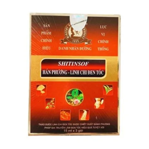 Dầu Gội SHITINSOF HÁN PHƯƠNG - LINH CHI ĐEN TÓC (Hộp 3 gói x 15ml) Bảo vệ nuôi dưỡng tóc đen bóng chắc khỏe tự nhiên