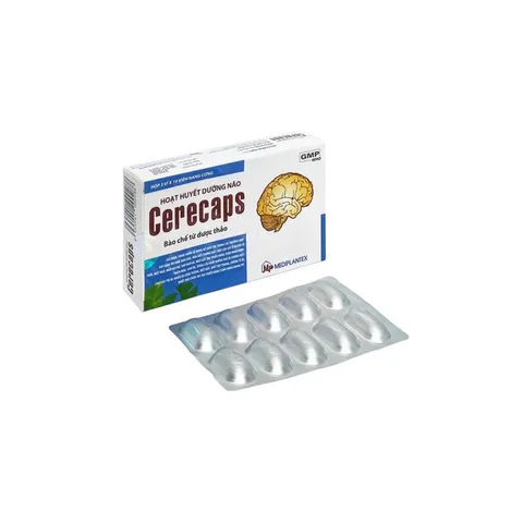 Viên uống dưỡng não Cerecaps (Hộp 30 viên) Hỗ trợ hoạt huyết, giúp giảm đau đầu, hoa mắt, chóng mặt, mất ngủ.