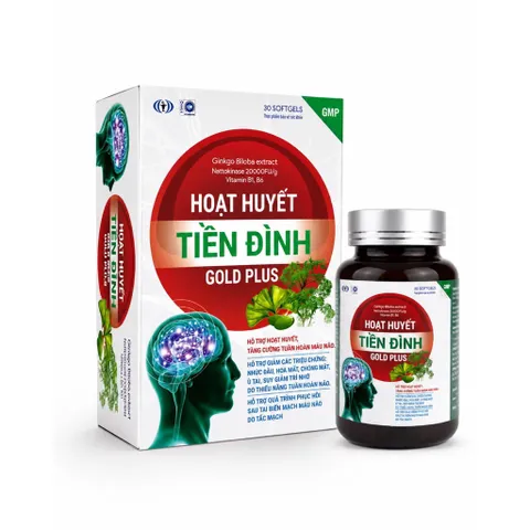 Viên uống Hoạt Huyết Tiền Đình Gold Plus (Chai 30 viên) Hỗ trợ tăng cường tuần hoàn máu não, cải thiện tình trạng đau đầu, mất ngủ