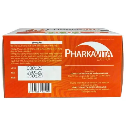 Viên uống Pharkavita Extra Vinaphar (Hộp 60 viên) Hỗ trợ tăng cường sức đề kháng, giảm mệt mỏi và nâng cao sức khỏe.