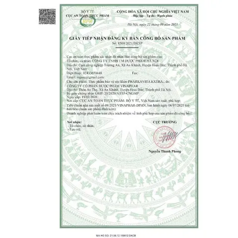 Viên uống Pharkavita Extra Vinaphar (Hộp 60 viên) Hỗ trợ tăng cường sức đề kháng, giảm mệt mỏi và nâng cao sức khỏe.