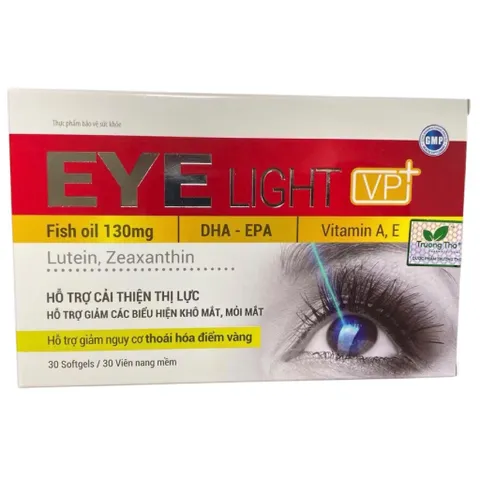 Viên uống bổ mắt EYE LIGHT Đỏ VP+ (Hộp 30 viên) Hỗ trợ cải thiện thị lực, giảm các biểu hiện khô mắt, mỏi mắt.