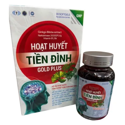 Viên uống Hoạt Huyết Tiền Đình Gold Plus (Chai 30 viên) Hỗ trợ tăng cường tuần hoàn máu não, cải thiện tình trạng đau đầu, mất ngủ