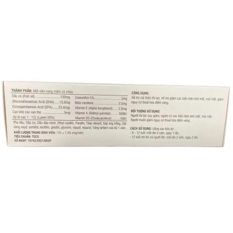 Viên uống bổ mắt EYE LIGHT Đỏ VP+ (Hộp 30 viên) Hỗ trợ cải thiện thị lực, giảm các biểu hiện khô mắt, mỏi mắt.