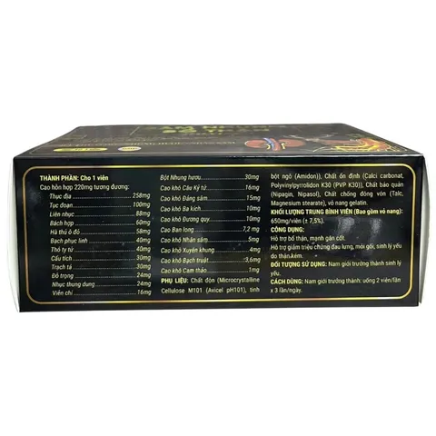 Sâm Nhung Bổ Thận Roxtech (Hộp 30 viên) hỗ trợ bổ thận, mạnh gân cốt, giảm triệu chứng như đau lưng, mỏi gối do thận yếu