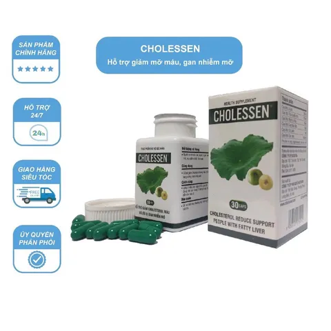 Viên uống CHOLESSEN (Chai 30 viên) Hỗ trợ cải thiện tình trạng mỡ trong máu và gan nhiễm mỡ, Hỗ trợ tăng cường chức năng gan