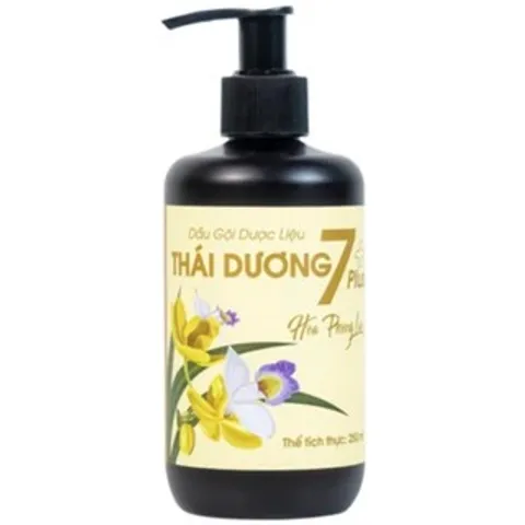 Dầu gội dược liệu THÁI DƯƠNG 7 Plus Hoa Phong Lan (Chai 250ml) Cung cấp dưỡng chất cho mái tóc chắc khỏe.