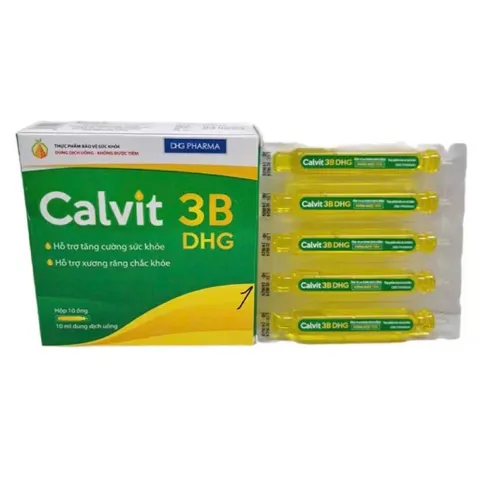 Siro bổ sung canxi Calvit 3B DHG (Hộp 10 ống) Hỗ trợ phát triển chiều cao cho trẻ em và giúp xương và răng chắc khoẻ.