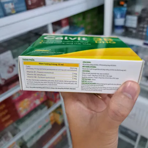 Siro bổ sung canxi Calvit 3B DHG (Hộp 10 ống) Hỗ trợ phát triển chiều cao cho trẻ em và giúp xương và răng chắc khoẻ.