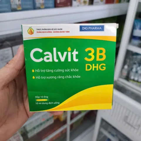 Siro bổ sung canxi Calvit 3B DHG (Hộp 10 ống) Hỗ trợ phát triển chiều cao cho trẻ em và giúp xương và răng chắc khoẻ.