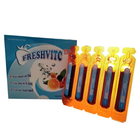 Siro FRESHVITC (Hộp 20 ống) Bổ sung vitamin C giúp tăng cường sức đề kháng, tăng sức bền thành mạch