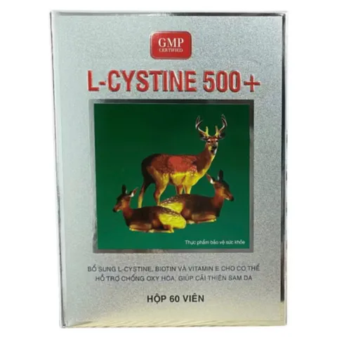 Viên uống L-CYSTINE 500+ (Hộp 60 viên) Bổ sung dưỡng chất cho móng, tóc và giúp hạn chế lão hóa da.