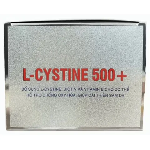 Viên uống L-CYSTINE 500+ (Hộp 60 viên) Bổ sung dưỡng chất cho móng, tóc và giúp hạn chế lão hóa da.