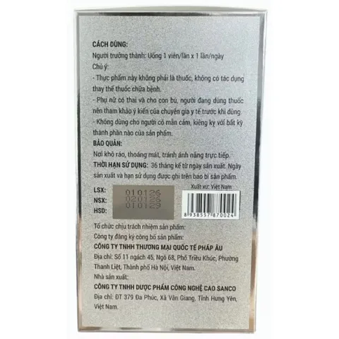 Viên uống L-CYSTINE 500+ (Hộp 60 viên) Bổ sung dưỡng chất cho móng, tóc và giúp hạn chế lão hóa da.