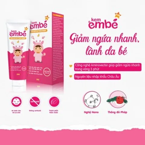 Kem bôi da thảo mộc KEM EM BÉ (Tuýp 20g) Hỗ trợ giúp Làm mát da, ngăn ngừa và làm dịu vết rôm sảy, hăm tã, mẩn ngứa.